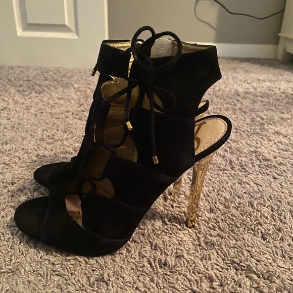 Sam Edelman Black Suede Booties - Picture 2 of 5
